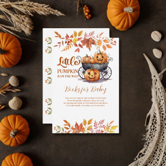 En liten pumpkin Halloween Fall Baby Shower Tilläggskort