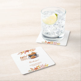 En liten pumpkin Halloween Fall Baby Shower Underlägg Papper Kvadrat