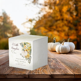 En liten Pumpkin Harvest Guld Blommigt Baby Shower Presentaskar