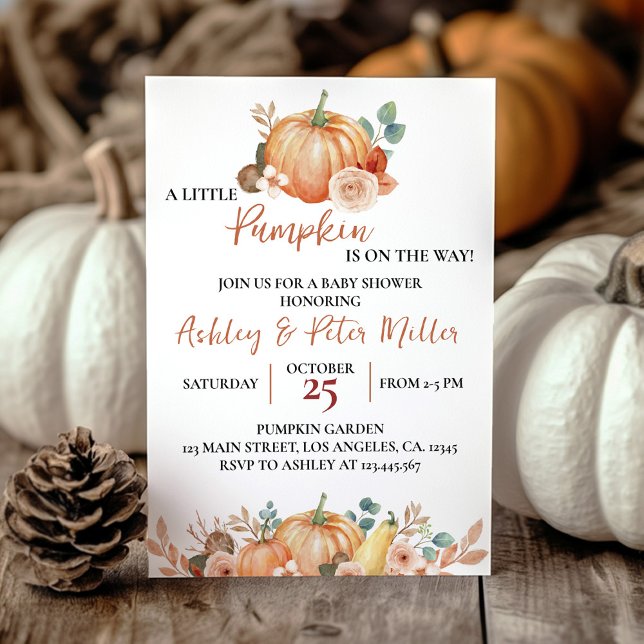 En liten Pumpkin-inbjudan för höstbabyskor Inbjudningar (Skapare uppladdad)