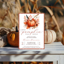 En liten Pumpkin-inbjudan för höstbabyskor