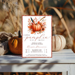 En liten Pumpkin-inbjudan för höstbabyskor Inbjudningar