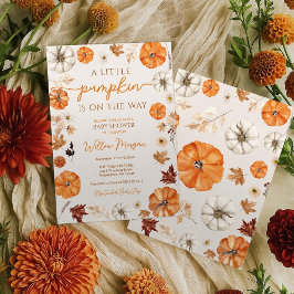 En liten Pumpkin-inbjudan med minimalt babyvisning Inbjudningar