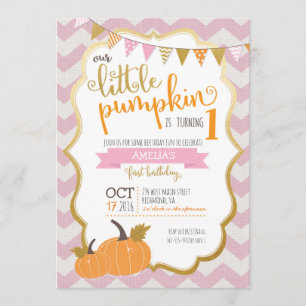 En liten Pumpkin-inbjudan på födelsedagen Inbjudningar