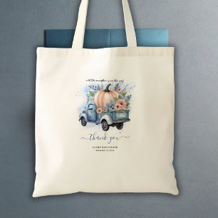En liten Pumpkin Lastbil Blue Watercolor Baby Show Tygkasse