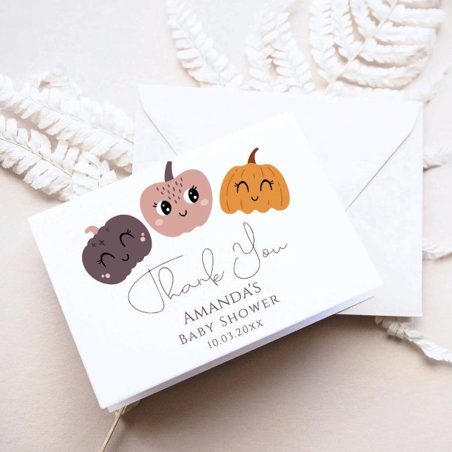 En liten Pumpkin Modern Baby Shower Tack Kort (Skapare uppladdad)