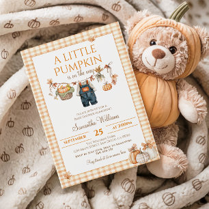 En liten Pumpkin Modern Fall Baby Shower Inbjudningar