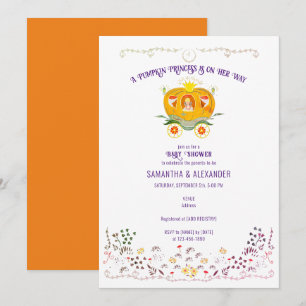 En liten Pumpkin Princess WildblommBaby Shower Inbjudningar