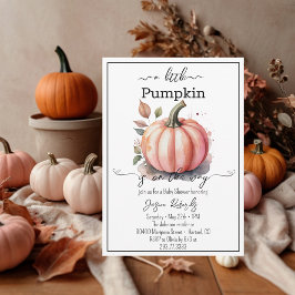 En liten Pumpkin Rosa Baby Shower-inbjudan Inbjudningar