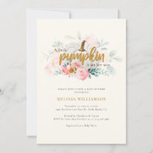 En liten Pumpkin Rosa Blommigt Girl Baby Shower