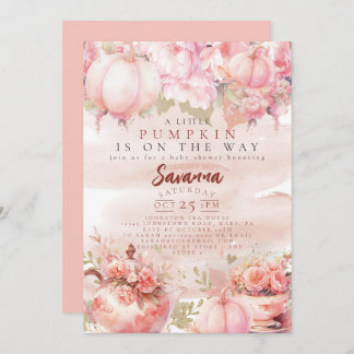 En liten Pumpkin-rosa för höstfällning under Blomm Inbjudningar