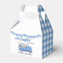 En liten Pumpkin Rustic Blue Lastbil Baby Shower Presentaskar