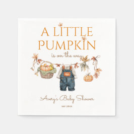 En liten Pumpkin Rustic Boho Fall Baby Shower Pappersservett