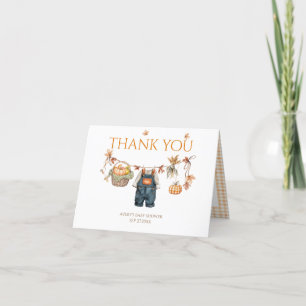 En liten Pumpkin Rustic Boho Fall Baby Shower Tack Kort