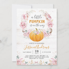 En liten Pumpkin Rustic Cotton-Blommigt Inbjudningar