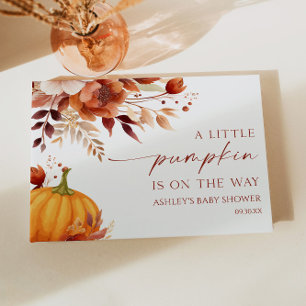 En liten Pumpkin Rusty Burgundy Blommigt Baby Show Gästböcker