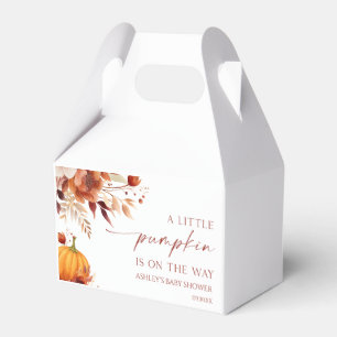 En liten Pumpkin Rusty Burgundy Blommigt Baby Show Presentaskar