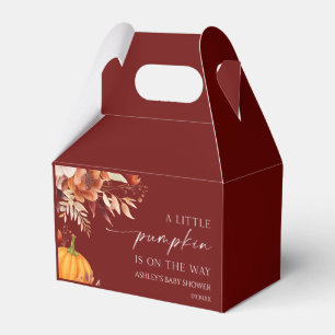 En liten Pumpkin Rusty Burgundy Blommigt Baby Show Presentaskar
