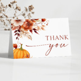 En liten Pumpkin Rusty Burgundy Blommigt Baby Show Tack Kort