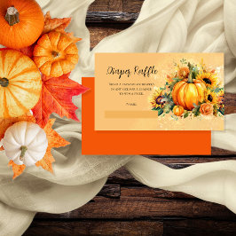 En liten Pumpkin Solblommor Baby Diaper Raffle Tilläggskort