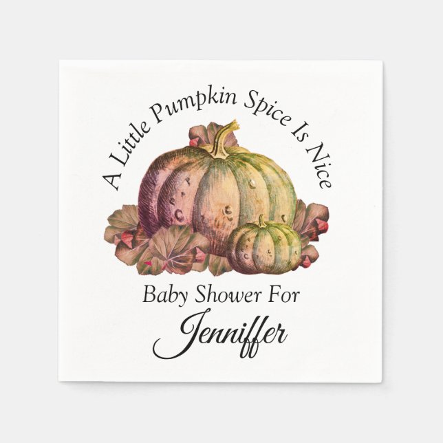 En liten Pumpkin Spice är "Nice" Baby Shower Pappersservett (Framsidan)