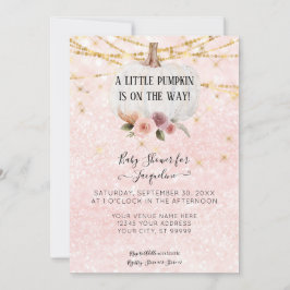 En liten Pumpkin Watercolor Blommigt String Ljus I Inbjudningar