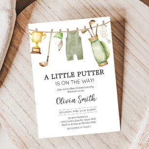 En liten putter Golf Baby Shower Inbjudningar
