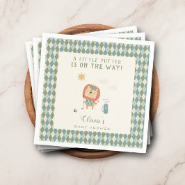 En liten Putter Golf Baby Shower Preppy Argyle Pappersservett