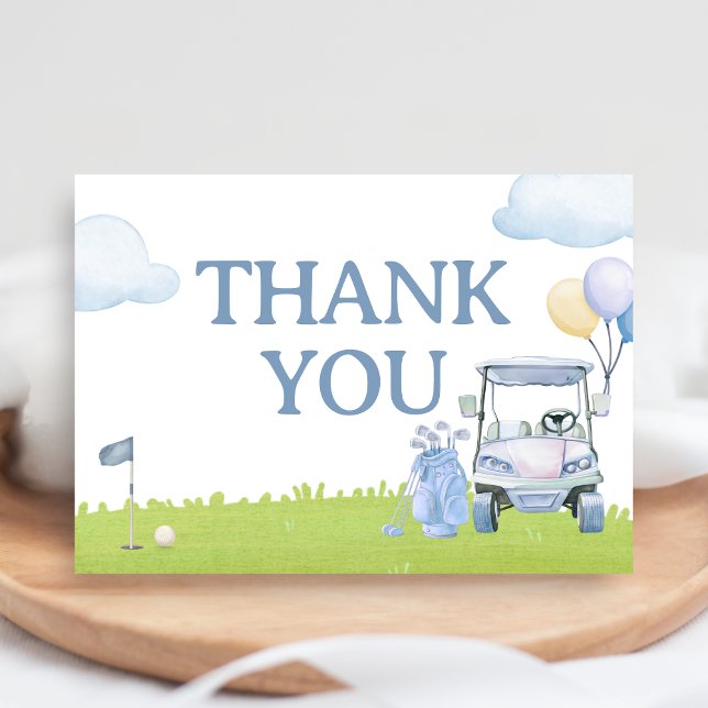 En liten Putter Golf Baby Shower Tack Kort (Golf A Little Putter Baby Shower Thank You Card)