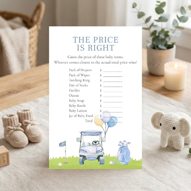 En liten Putter Golf Shower Price is Right-spel (Golf Baby Shower The Price is Right Game)
