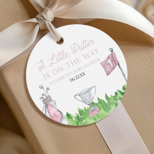 En liten Putter Rosa Golf Baby Shower Gåvor Etiketter