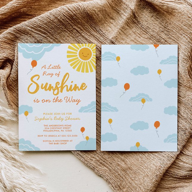 En liten Ray från Sunshine Baby Shower-inbjudan Inbjudningar (Skapare uppladdad)