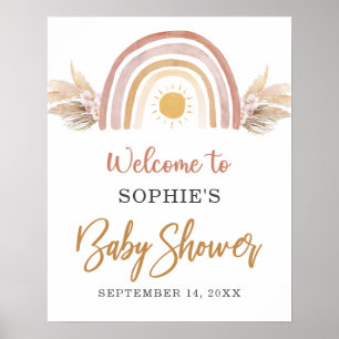 En liten Ray från Sunshine Boho Rainbow Välkomstsk Poster
