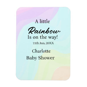 En liten regnbåge är på väg baby shower namn da magnet