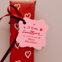 En liten, rödröd Rosa Valentine Baby Shower