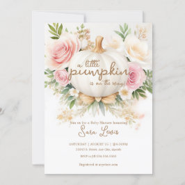 En liten Rosa Fall Blommigt Baby Shower Inbjudningar