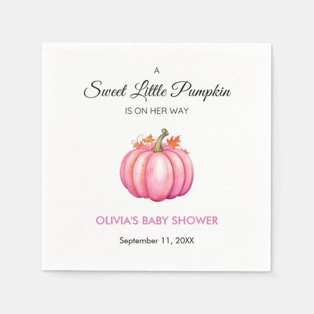 En liten Rosa på hösten - liten babystövel Pappersservett (Framsidan)