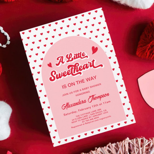 En liten Rosa Valentine Baby Shower Inbjudningar (Skapare uppladdad)
