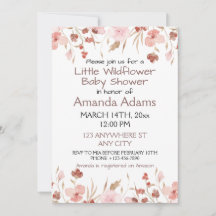 En liten Rosa WildblomGirl Baby Shower