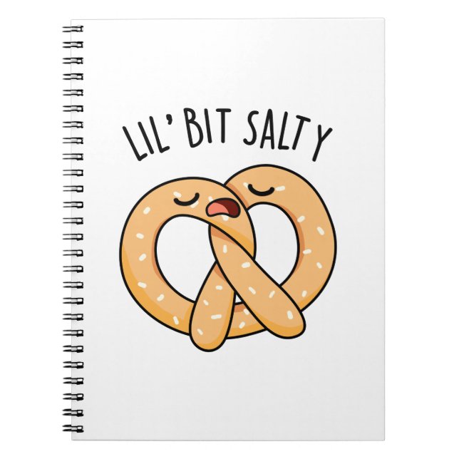 En liten salt rolig pretzel-pun  anteckningsbok (Framsidan)
