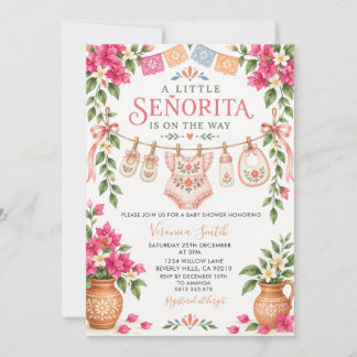 En liten señorita är på väg Baby Shower Flick Inbjudningar
