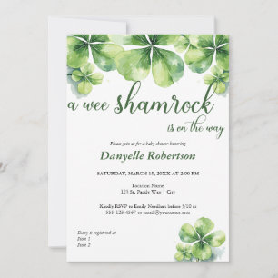En liten Shamrock-bebisfest - Mars-bebisar Inbjudningar