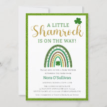 En liten Shamrock St. Patricks Rainbow Baby Shower