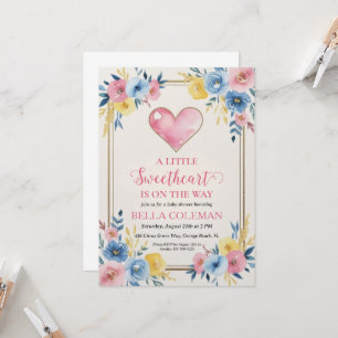 en liten skatt är på väg baby shower inbjudningar