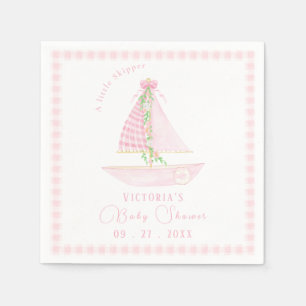 En liten skipper Rosa Play Modern Baby Shower Pappersservett