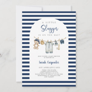 En liten Slugger Baby Shower Pojke Inbjudningar