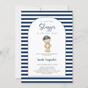 En liten Slugger Baseboll Baby Shower Pojke Inbjudningar