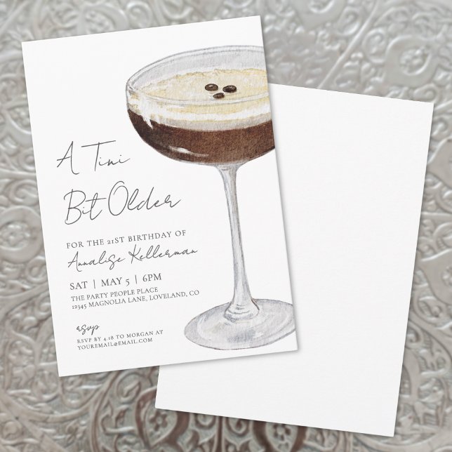 En Liten Smula Äldre Vuxen Födelsedagsfest Inbjudningar (A Tini Bit Older Adult Birthday Party Invitation )