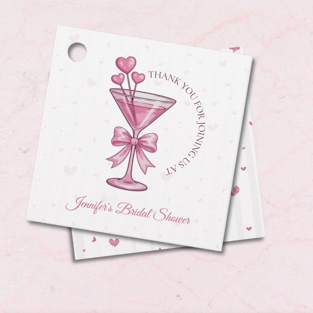 En liten smula engagerad Pink Martini bröllopsfest Gåvor Etiketter (Skapare uppladdad)