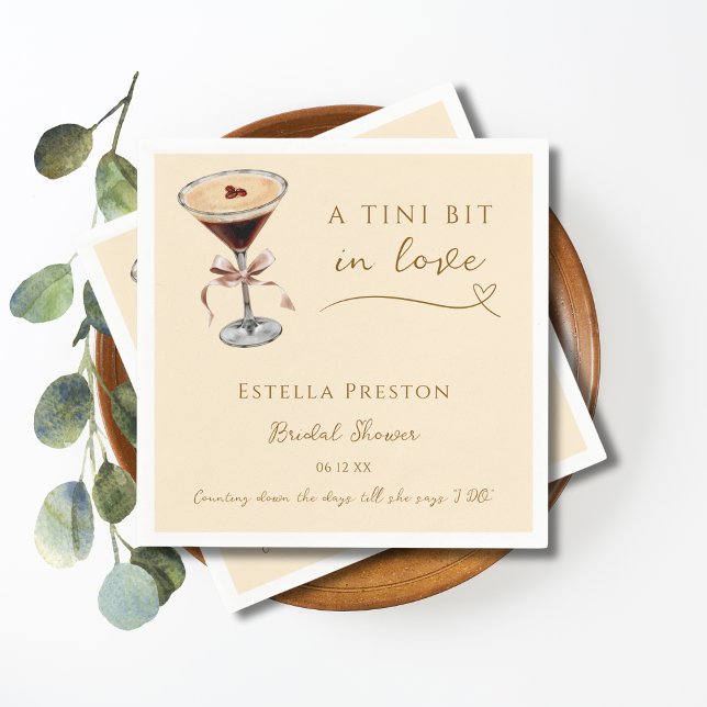 En liten smula kärlek Hjärt Martini Bröllopsdusch Pappersservett (Skapare uppladdad)